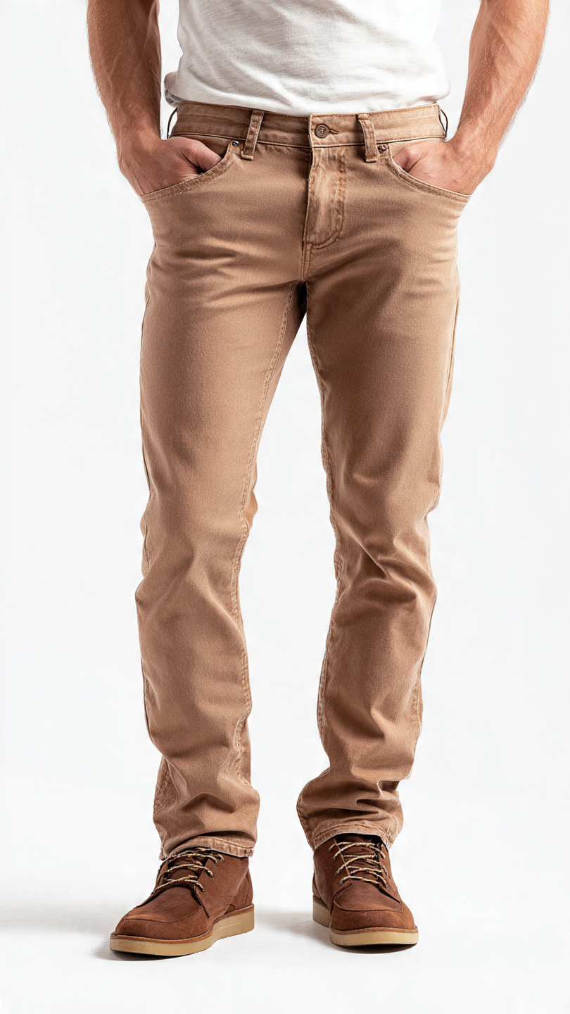 Parmi les jeans Diesel pas cher, ce Safado marron du printemps-été 2015